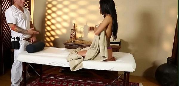  Bigtit babe jizzed on ass by horny masseur